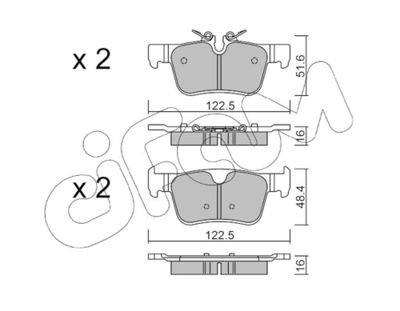 Brake Pad Set, disc brake 822-1121-0