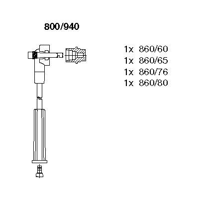 Комплект проводов зажигания BREMI 800/940 для FORD ORION