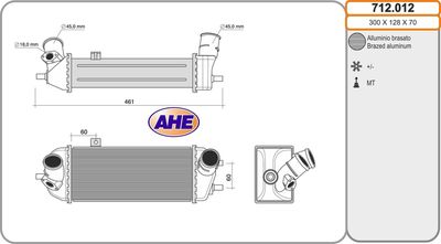 AHE 712.012 Интеркулер  для HYUNDAI ix20 (Хендай Иx20)