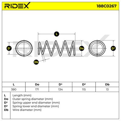 пружина за ходовата част RIDEX 188C0267