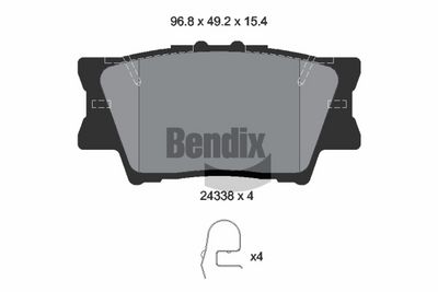 Kit de plaquettes de frein, frein à disque BENDIX Braking