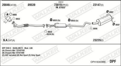 ABGASANLAGE WALKER OPH18300BB