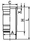 Cilindervoering (binnendiameter: 130mm, lengte: 271,17mm, flens diameter: 151mm, met o-ringen, (EN) Flange height 4,8mm) DC 09 DC 16 DC13