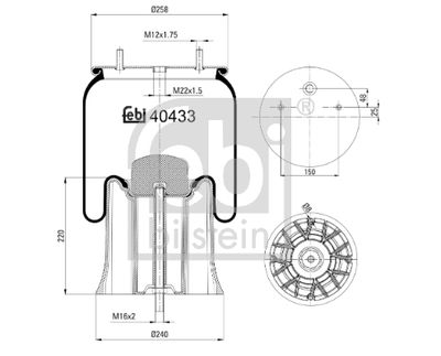 Bälgar, luftfjädring FEBI BILSTEIN 40433