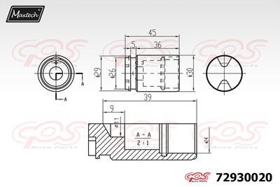 MAXTECH 72930020 Комплект направляющей суппорта MAXTECH для MITSUBISHI COLT