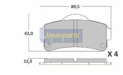 BREMSBELAGSATZ SCHEIBENBREMSE JAPANPARTS PAMC03 1