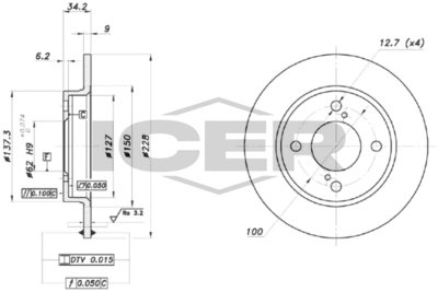 спирачен диск ICER 78BD0101-2