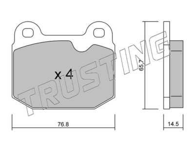 Комплект тормозных колодок, дисковый тормоз TRUSTING 015.3 для LOTUS ELISE