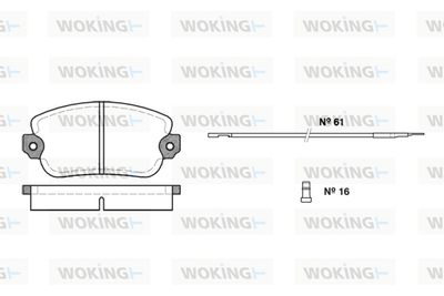 Комплект тормозных колодок, дисковый тормоз WOKING P1243.02 для LANCIA BETA