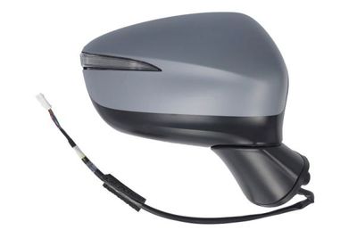 Zijspiegel Rechts (elektrisch, in reliëf, under-coated, met indicator) past: MAZDA CX-3 05.15-12.21