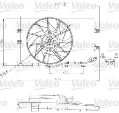 Вентилятор, охлаждение двигателя VALEO 696130 для MERCEDES-BENZ A-CLASS