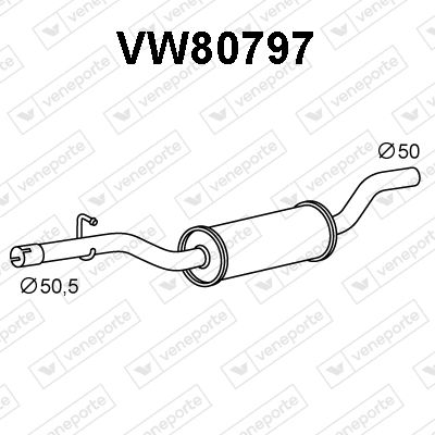 Предглушитель выхлопных газов VENEPORTE VW80797 для VW PASSAT