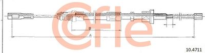 Тросик, cтояночный тормоз COFLE 92.10.4711 для CITROËN AX