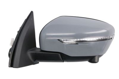 Zijspiegel Links (elektrisch, in reliëf, met verwarming, assistent rijstrookverandering, under-coated, elektrisch opklapbaar, met indicator) past: NISSAN QASHQAI II J11 11.13-03.21
