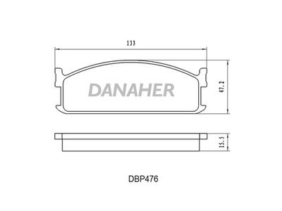 Комплект тормозных колодок, дисковый тормоз DANAHER DBP476 для ISUZU MIDI