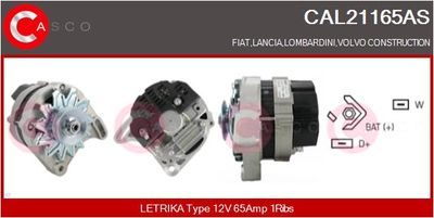 Генератор CASCO CAL21165AS для FIAT CINQUECENTO