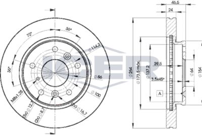 спирачен диск ICER 78BD3260-2