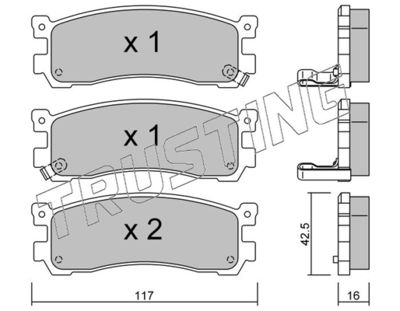 Комплект тормозных колодок, дисковый тормоз TRUSTING 494.0 для MAZDA MPV