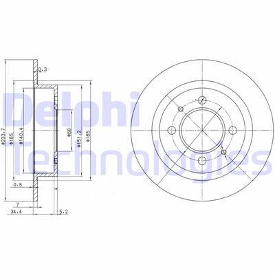 Тормозной диск DELPHI BG3126 для NISSAN 100NX