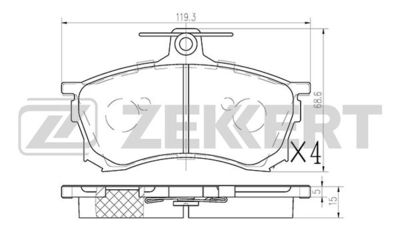 Комплект тормозных колодок, дисковый тормоз ZEKKERT BS-1115 для MITSUBISHI CARISMA