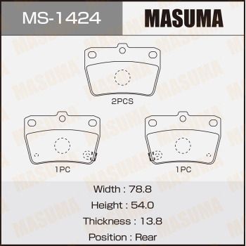 Комплект тормозных колодок MASUMA MS-1424 для TOYOTA RAV 4
