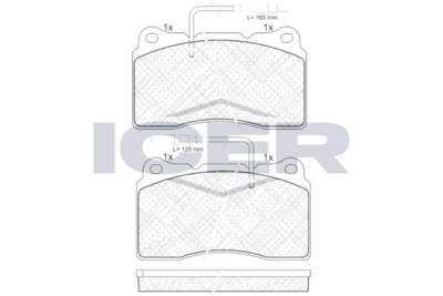 комплект спирачно феродо, дискови спирачки ICER
