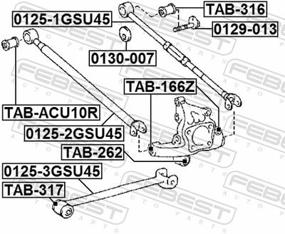 Control/Trailing Arm, wheel suspension 0125-3GSU45