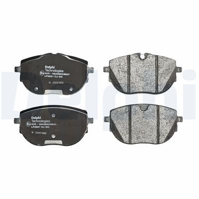 Remblokken set Voor (met een dempingskussen  met extra's), past: VW CALIFORNIA T6 CAMPER, MULTIVAN T6, TRANSPORTER T6, TRANSPORTER T6 / CARAVELLE T6 2.0/2.0D/Electric 04.15-08.24