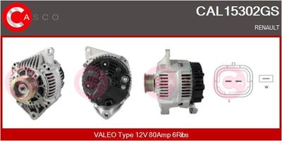 CASCO CAL15302GS Генератор  для RENAULT MEGANE (Рено Мегане)