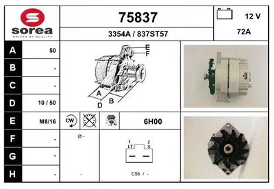 Генератор EAI 75837 для JEEP CJ5