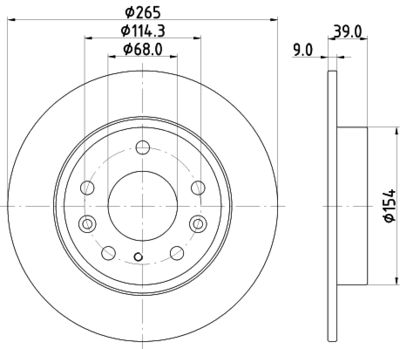 Тормозной диск HELLA 8DD 355 133-501 для MAZDA CX-30