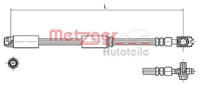 Тормозной шланг METZGER 4116227 для AUDI A3