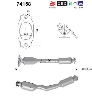 Катализатор AS 74158 для NISSAN QASHQAI