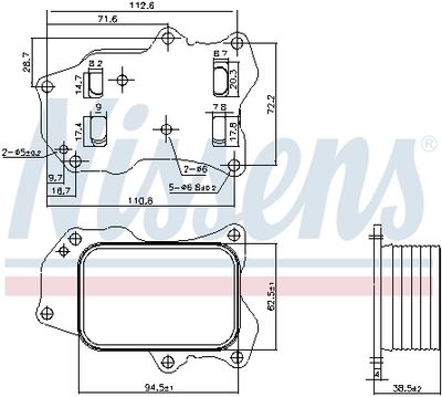 Oljekylare, motor NISSENS 91426