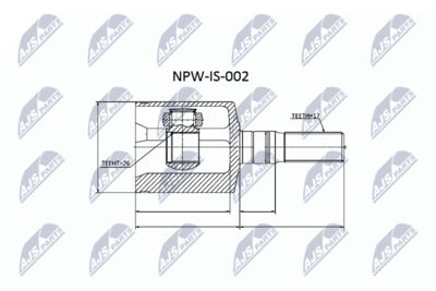 Zestaw przegubu, wał napędowy NTY NPW-IS-002