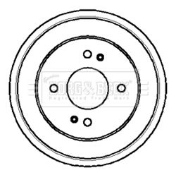 BORG & BECK BBR7006 Тормозной барабан для HONDA CIVIC V купе (EJ) 1.5 i LSi (EJ2)
