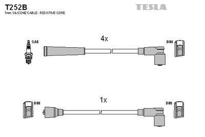 Комплект проводов зажигания TESLA T252B для MITSUBISHI ECLIPSE