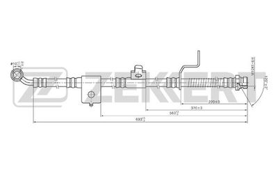 ZEKKERT BS-9348 Тормозной шланг  для KIA MAGENTIS (Киа Магентис)