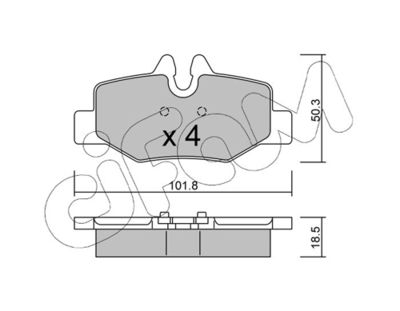 Комплект тормозных колодок, дисковый тормоз 822-576-0
