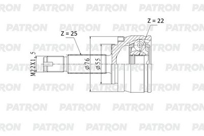Шарнирный комплект, приводной вал PATRON PCV2178 для HYUNDAI ACCENT