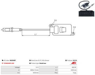 SENZOR NOX INJECTIE ADITIV AS-PL NOX9487 2