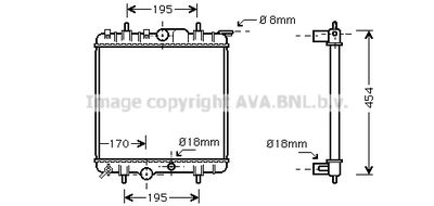 Радиатор, охлаждение двигателя AVA QUALITY COOLING PEA2224 для PEUGEOT 307