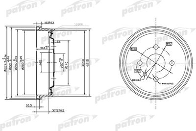Тормозной барабан PATRON PDR1118 для OPEL ASTRA