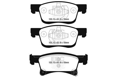 Комплект тормозных колодок, дисковый тормоз EBC Brakes DPX2242 для OPEL ADAM