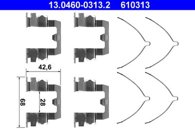 Комплектующие, колодки дискового тормоза ATE 13.0460-0313.2 для MAZDA 626