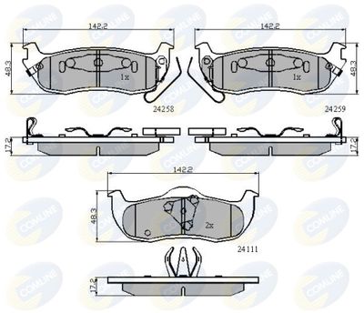 Комплект тормозных колодок, дисковый тормоз COMLINE CBP31734 для JEEP COMMANDER