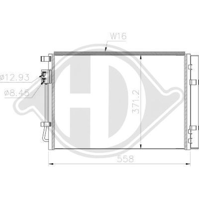Конденсатор, кондиционер DIEDERICHS DCC1991 для HYUNDAI i20