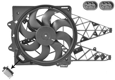 VAN WEZEL 1638746 Вентилятор системы охлаждения двигателя  для FIAT DOBLO (Фиат Добло)