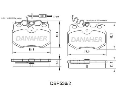 Комплект тормозных колодок, дисковый тормоз DANAHER DBP536/2 для DALLAS FUN