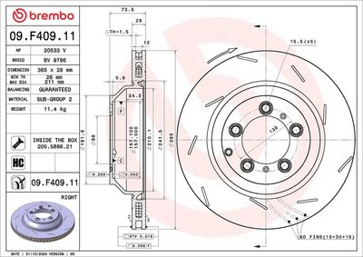 спирачен диск BREMBO 09.F409.11